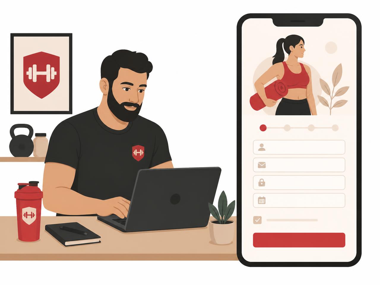 Gym owner onboarding customers onto a custom fitness app built by Wve Labs